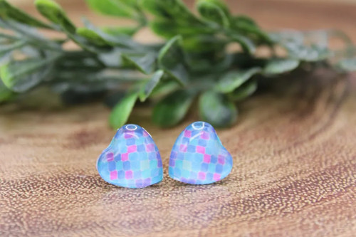 Mermaid Hearts || Glass Stud Earrings || Hypoallergenic