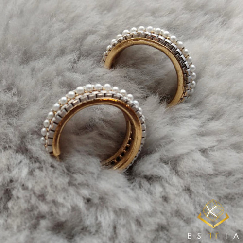 Chain Pearl Hoop - Stud/Cluster