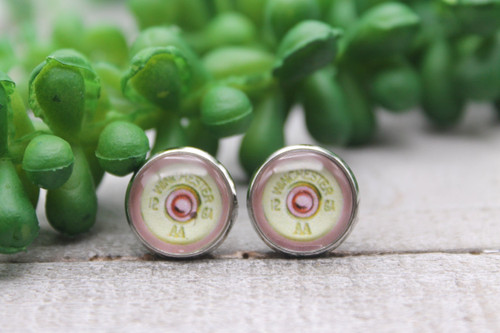 Shotgun Shells || Glass Stud Earrings || Hypoallergenic