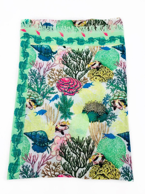 Oversize Fish & Coral Shawl/Scarf