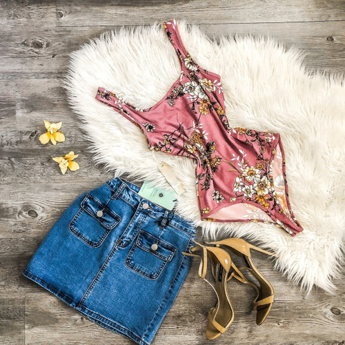 Lala Floral Bodysuit Teal