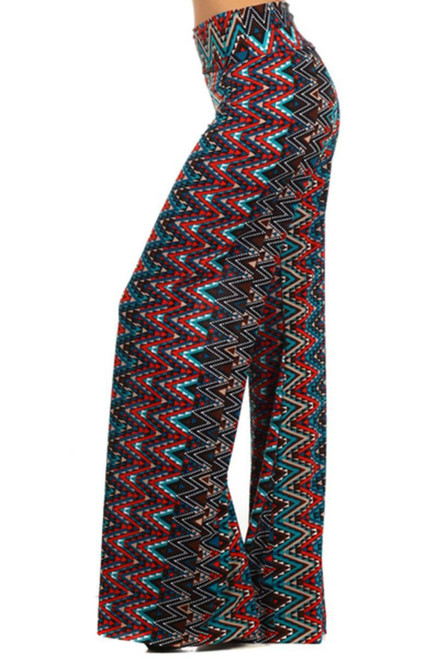 Geometric Border Print Self Banded Palazzo pants