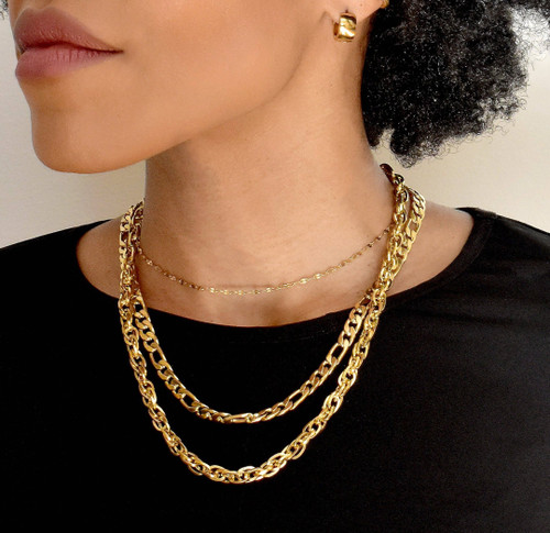 BROOKLYN NECKLACE - FIGARO CHAIN NECKLACE