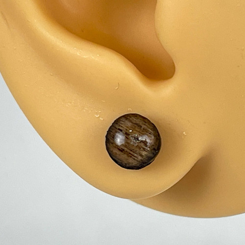 Extra Small - Dark Oak - Handmade Stud Wooden Earrings - Minimalistic Circle