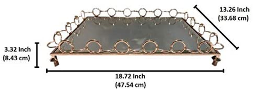 Glass Serving Tray with Ring Accents Design