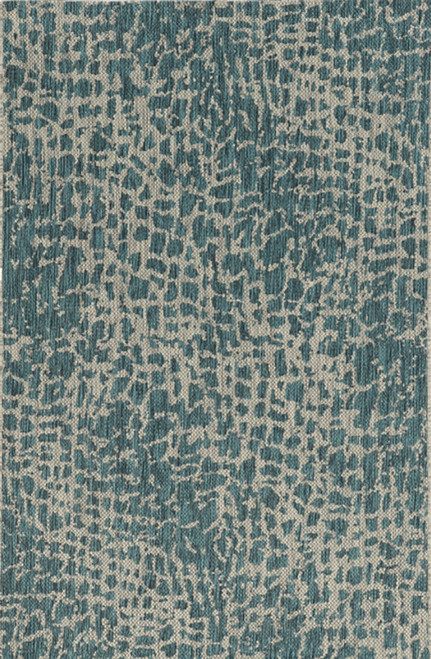 3' X 4' Teal Blue Abstract Indoor Outdoor Area Rug