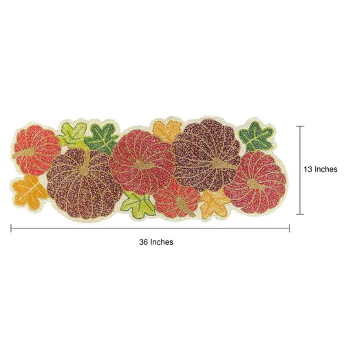 Beaded Table Runner - Pumpkins Design