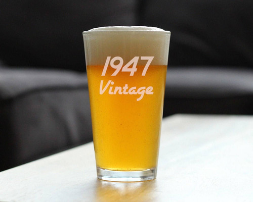 Vintage 1947 Whiskey Rocks Glass - 77th Birthday Gifts