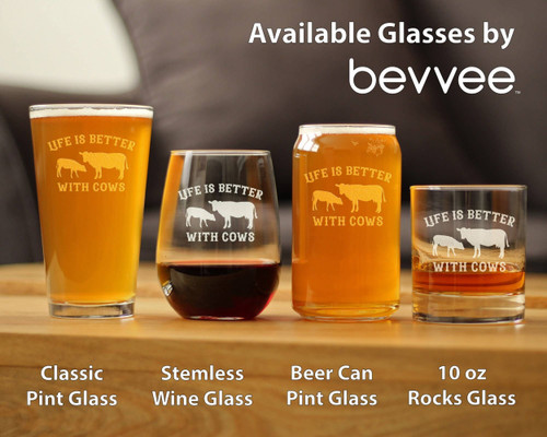Better with Cows Whiskey Rocks Glass - Cow Gifts and Decor