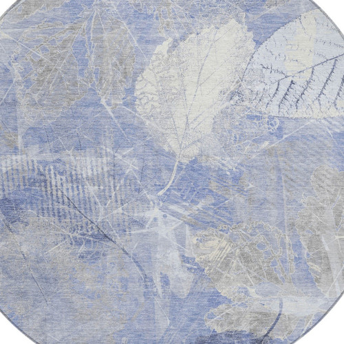Round Floral Washable Indoor Outdoor Area Rug