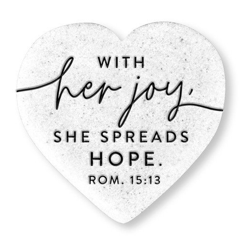 Tabletop Heart Stone With Her Joy Hope