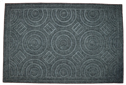 16" X 27" Gray Synthetic Fiber Abstract Outdoor Door Mat