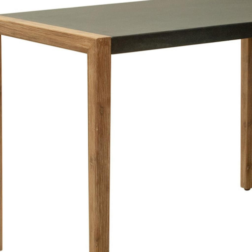 Faux Concrete And Solid Wood Outdoor Bar Table