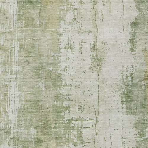 10' X 14' Sage And Ivory Abstract Washable Indoor Outdoor Area Rug