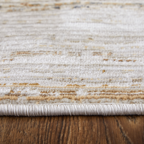 2' X 3' Ivory and Tan Abstract Power Loom Worn Faded Area Rug