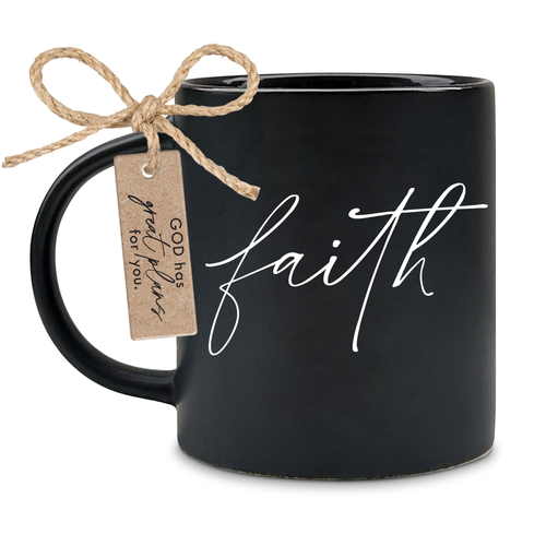Mug Faith Trust In The Lord Black 18Oz