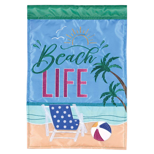 Flag Beach Life Palm Tree 13x18