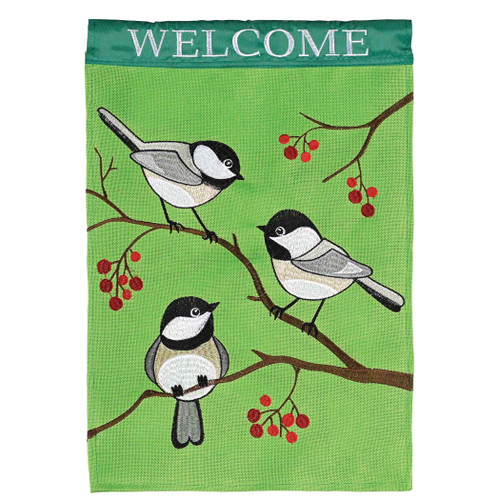Flag Welcome Chickadee 13x18