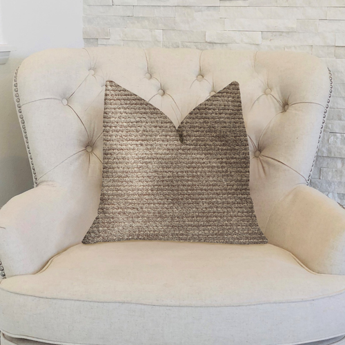 Plutus Classy Chic Ivory and Beige Luxury Throw Pillow