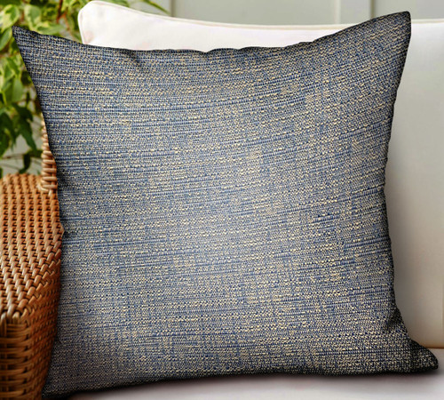 Plutus Oxford Blaze Blue Solid Luxury Outdoor/Indoor Throw Pillow