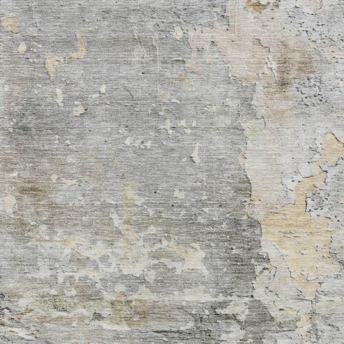 5' X 8' Gray Abstract Washable Indoor Outdoor Area Rug