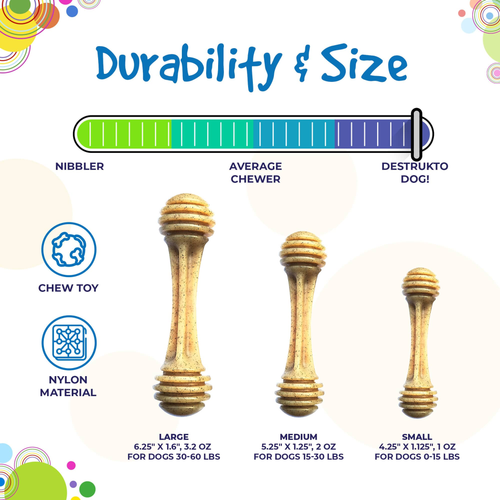 SP Honey Bone Ultra Durable Nylon Dog Chew Toy for Aggressive Chewers 