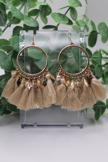 Cream Tassel || Dangle Earrings || Hypoallergenic