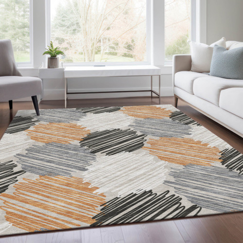 Geometric Washable Indoor Outdoor Area Rug