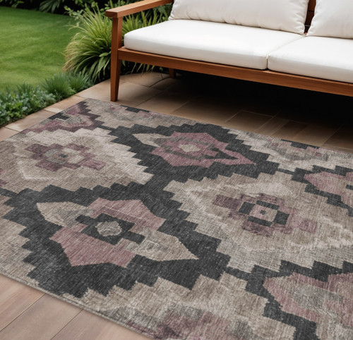 Aztec Washable Indoor Outdoor Area Rug