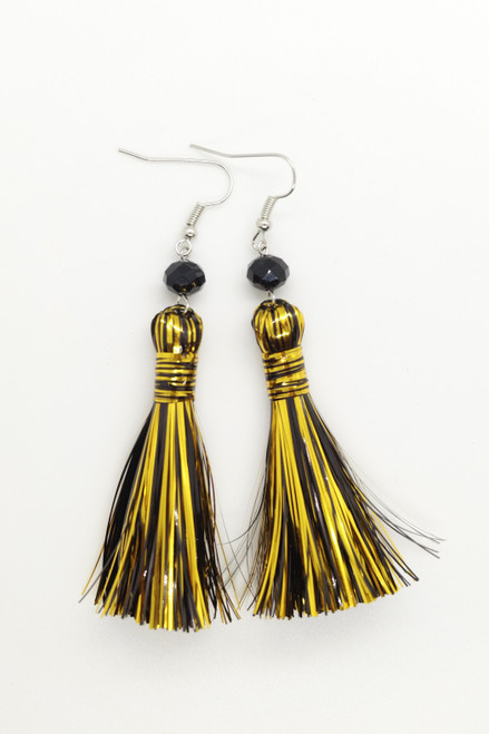 Christmas- New Years Eve Gold Tinsel Earrings