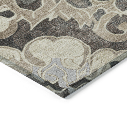 Damask Washable Indoor Outdoor Area Rug