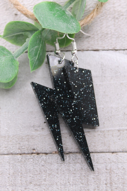 Sparkle Lightning Bolts Dangle Earrings