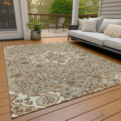 Medallion Washable Indoor Outdoor Area Rug
