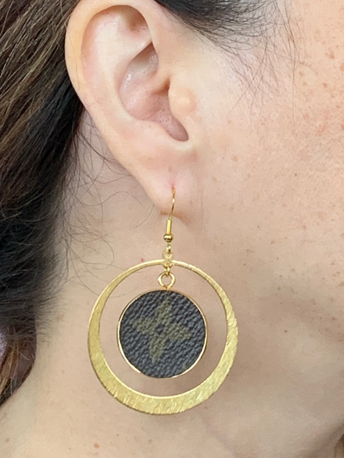LV Again -Hoop Diamond Logo Earrings