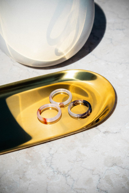 Playground Skinny jade stone stacking rings