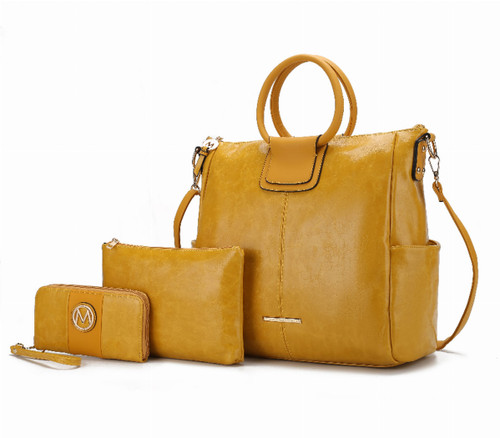 Zori Vegan Leather Women's Tote Bag- with pouch and wallet 
