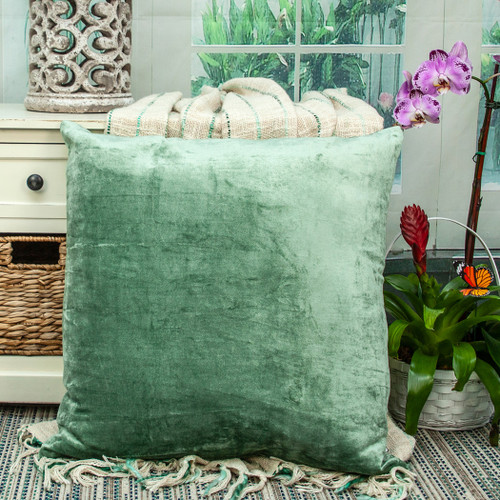 Parkland Collection Charlotte Green Solid Throw Pillow