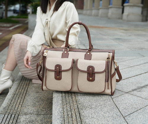 Genevieve Color Block Vegan Leather Women's Duffle Bag