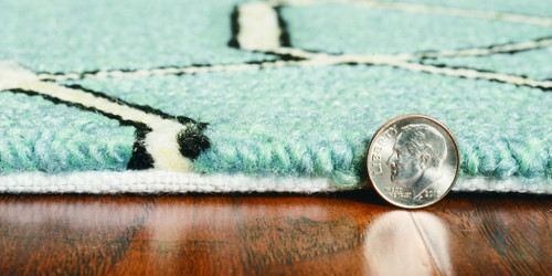 7' X 10' Green Moroccan Indoor Outdoor Area Rug
