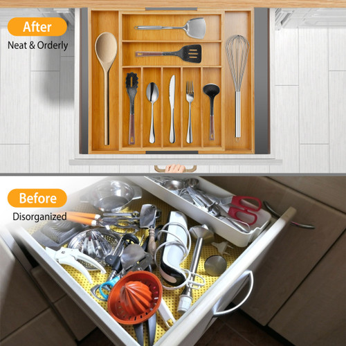 Bamboo Drawer Divider Kitchen 
