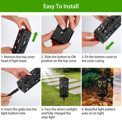 6Pcs Solar Powered Pathway Lights 