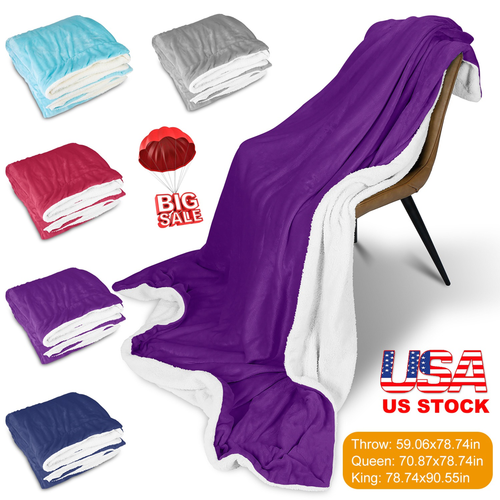 Fleece Throw Blanket Warm Soft Flannel Bed Cover