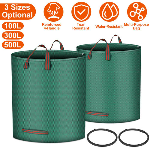 2Pcs 132.09Gallons Round Garden Waste Bags 