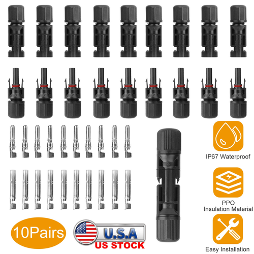 10 Pairs Solar Panel Connectors Solar Wire Adapter