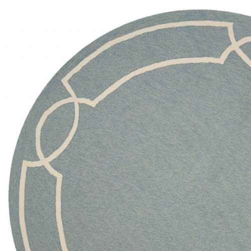 7' Round Blue Round Indoor Outdoor Area Rug