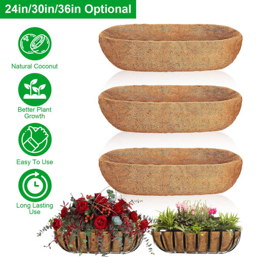 3Pcs 24in/30in/36in Trough Coco Liners