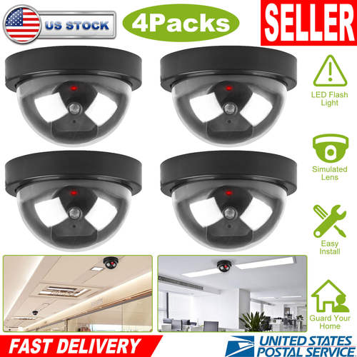 4Packs Fake Security Camera Dome Dummy Camera 