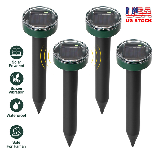 4Pcs Solar Powered Mole Repeller