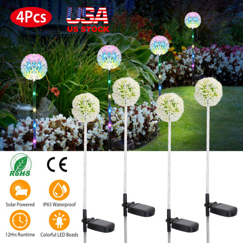 4Pcs Solar Powered Dandelion Garden Lights