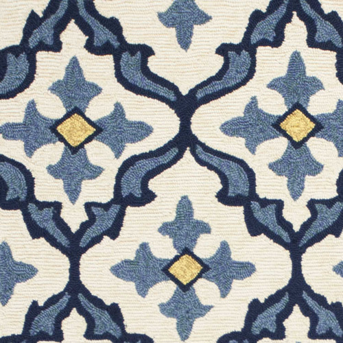 8' X 10' Blue and Ivory Moroccan Handmade Indoor Outdoor Area Rug